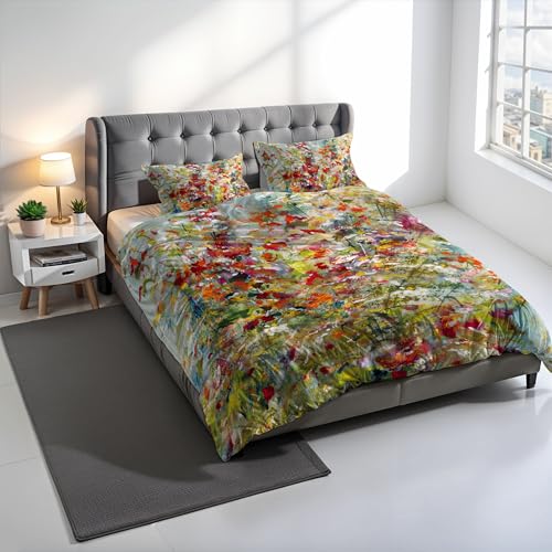 SD20 Digital Print Duvet Cover Set, 100% Cotton, Made in Italy, Double Bed Duvet Cover Set 250 x 200 cm+2 Pillowcases 50 x 80 cm