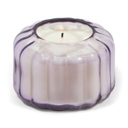 Paddywax Scented Candles Vintage Style Ripple Collection Hand Blown Glass Luxury Artisan Candle, 128g, Lavender - Salted Iris