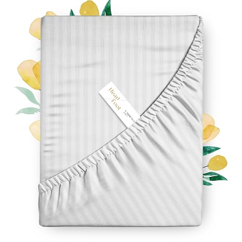 "Carressa Linen 100% Egyptian Cotton Queen Fitted Sheet - 800 Thread Count, 16"" Deep Pocket, Sateen, All-Around Elastic, White"