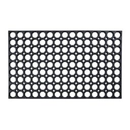 Honeycomb Outdoor Rubber Doormat Boot Scraper Front Door Mat, Heavy Duty Recycled Rubber with Drainage Holes, Anti Fatigue Dirt Scraper Playground Garden Matting (75x45cm, 1.3cm Thick, Medium)