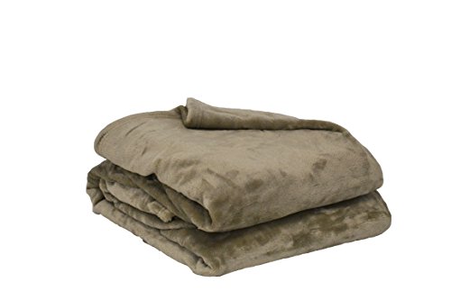 Poyet Motte microflanelle Polyester Blanket Taupe, polyester, taupe, 240x220 cm