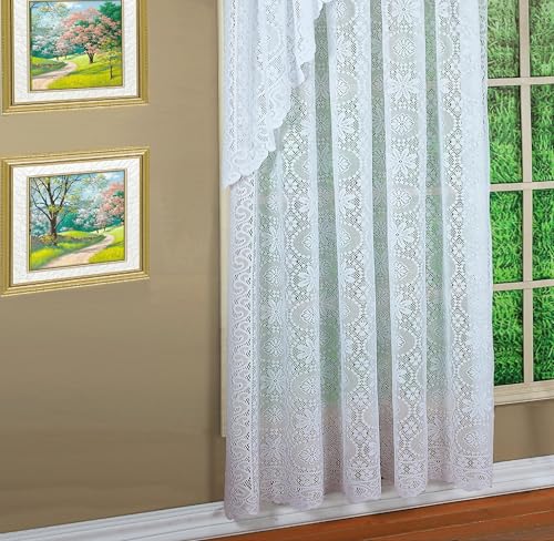"Today's Curtain Hopewell Premium Lace Panel 72"", White, 58"" W x 72"" L"