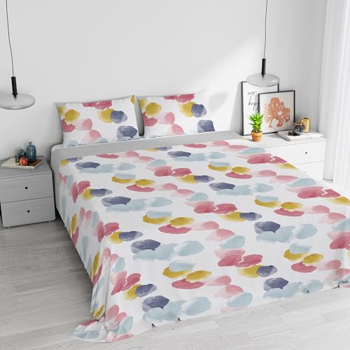 Italian Bed Linen Watercolor Duvet Cover Set Cotton 02 Double