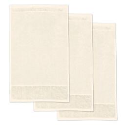Möve Bamboo Luxe set of 3 guest towels 30 x 50 cm made of 60% cotton / 40% viscose from bamboo cellulose, ivory