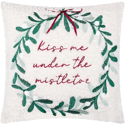 furn. Mistletoe Wreath Polyester Filled Cushion (Multicolour - 45x45cm)