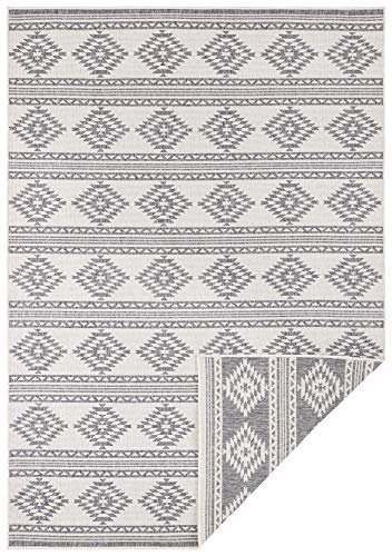 freundin Home Collection Maple Indoor & Outdoor Rug - Reversible Rug Weatherproof Modern Design Rug for Balcony, Patio, Conservatory, Bath Mat, Living Room Rug, Grey, Cream, 120 x 170 cm