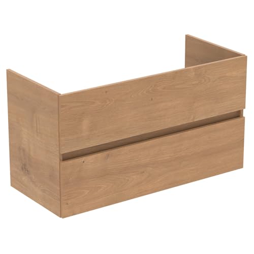 Ideal Standard Bathroom Vanity Units Eurovit+ 100cm wall mounted vanity unit with 2 drawers, R0265Y8, Natural Oak