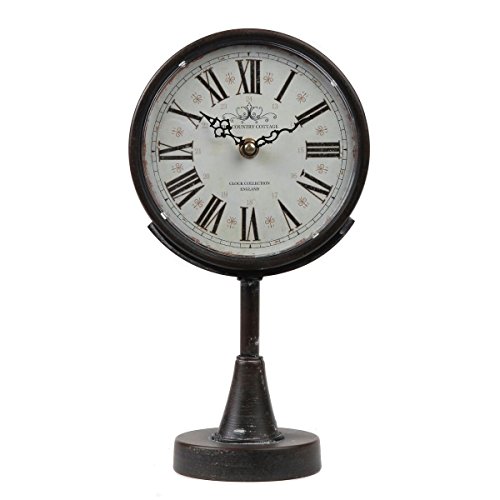 "Lily's Home Antique Inspired Decorative Mantle Clock with Large Roman Numerals, Silent-Non-Ticking with Quartz Movement, Fits with Victorian or Antique Décor Theme, Black (11 3/4"" Tall x 6 1/2"" Wide)"