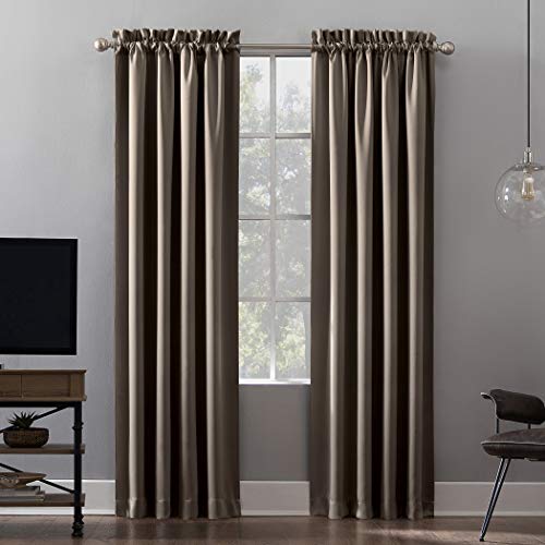 "Sun Zero Oslo Theater Grade Extreme Total Blackout Rod Pocket Curtain Panel, 52"" x 84"", Taupe"