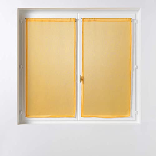 Douceur d'Intérieur, Pair of Sandra Straight Curtains - 2 x 60 x 160 cm - Yellow