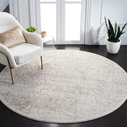 SAFAVIEH Traditional Rug for Living Room, Dining Room, Bedroom - Evoke Collection, Short Pile, in Ivory and Taupe, 160 x 160 cm