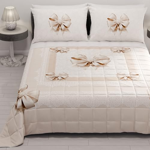 PETTI Artigiani Italiani Sprei Voor Eenpersoonsbed Lente En Zomer Licht Eenpersoonsdekbed Sprei Topical Taupe 100 Made In Italy 752883074