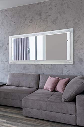 Large White Full Length Wall Mounted Mirror 5ft3 x 2ft5 (160cm x 73cm), 61x51
