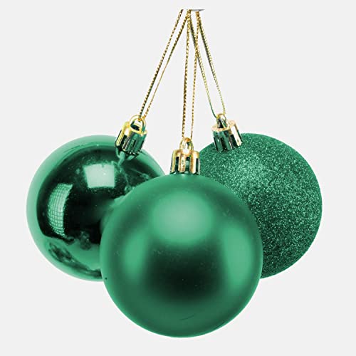 15cm/3Pcs Christmas Baubles Shatterproof Emerald Green, Christmas Tree Decorations Ball Ornaments Balls Xmas Hanging Decorations Holiday Decor - Shiny,Matte,Glitter