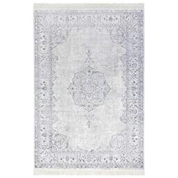 Nouristan Oriental Rug - Living Room Rug with Fringes Oriental Vintage Locket Naveh Velvet Rug for Living Room, Bedroom, Dining Room, Kitchen, Hallway - Pastel Blue, 160 x 230 cm