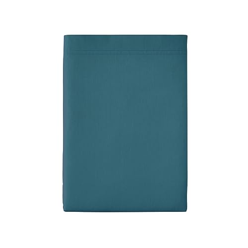 Essix Premium Cotton Percale Flat Sheet, Emerald, 180 x 290 cm,
