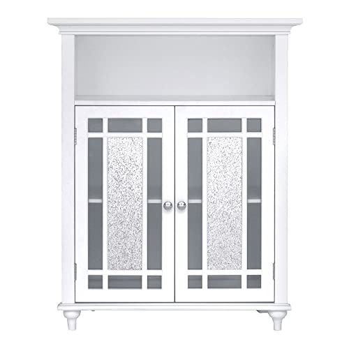 Teamson Home Bathroom Windsor Double Door Floor Cabinet White ELG-529
