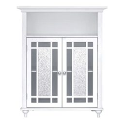 Teamson Home Bathroom Windsor Double Door Floor Cabinet White ELG-529