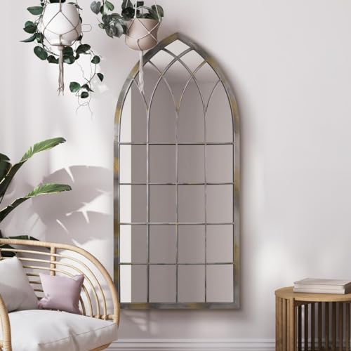 "The Somerley - Extra Large Rustic Metal Arched Decorative Wall or Leaner Mirror 63"" X 28"" (161CM X 72CM)"