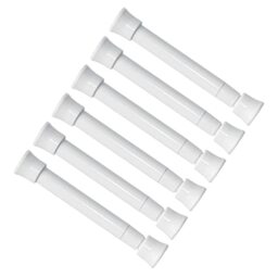 KXLife, Ultra Small Curtain Rod with Tension Spring 13-19cm Thin Mini Tension Rod No Drilling Required for Narrow Window Closet Divider 6 Pack White