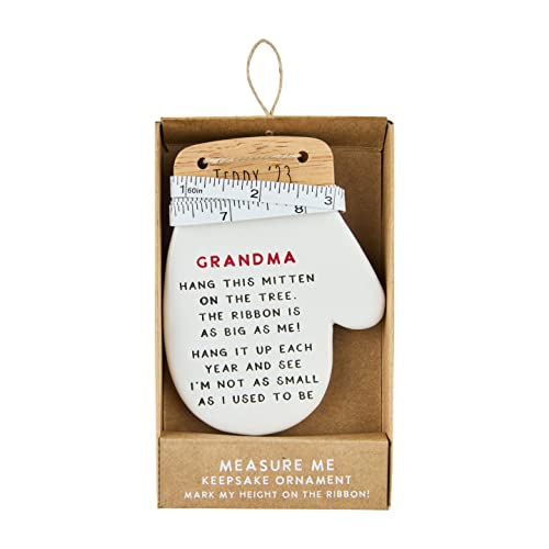 Mud Pie Christmas Ribbon Hanging Ornament, Mitten, 4'' x 2 14''