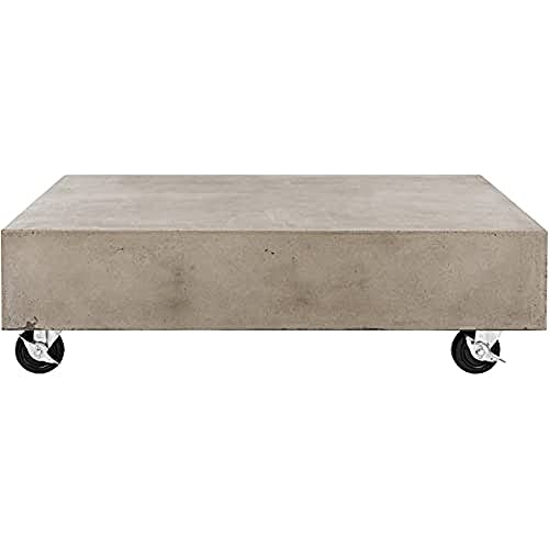 SAFAVIEH Modern Outdoor Cement Stool, in Dark Grey, 80 X 80 X 43.94
