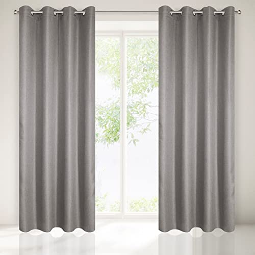 Eurofirany Plain Eyelet Curtain, Polyester, Silver, Special Sizes