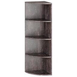 RICOO WM058-BG Hanging Corner Shelf, 110 x 33 x 33 cm, Grey Concrete Look, Chipboard Made of Wood, Hanging Shelf, Bookcase, Corner Wall Shelf, Corner Kitchen Shelf, Wall Shelf, Corner Wall Shelf,