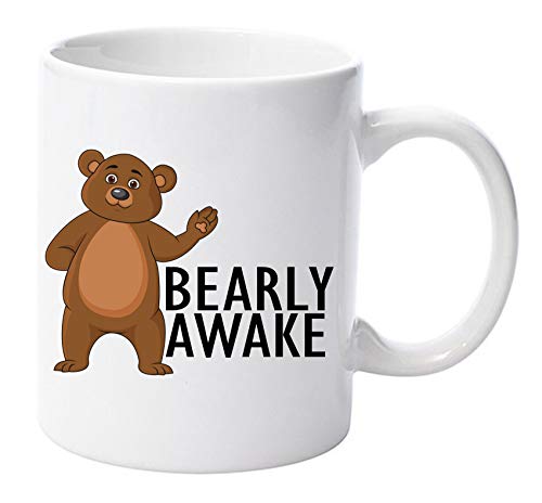 Bearly Awake 11oz Ceramic Mug Gift Xmas Birthday Christmas Fathers Day