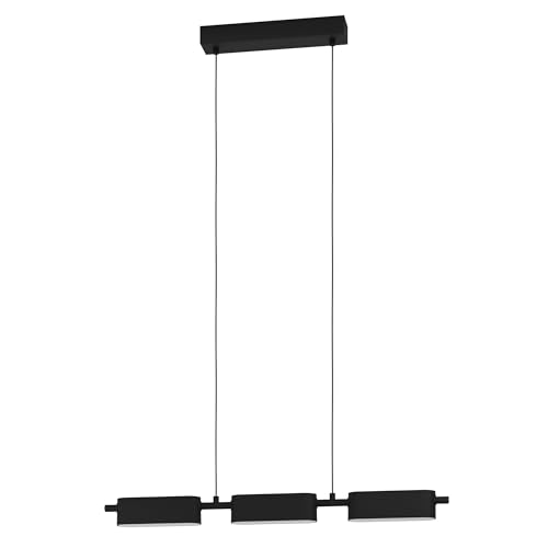 Eglo LED Pendant Lighting Rovira, dimmable Minimalist Ceiling Light Fitting Made of Metal and Plastic, Black White Hanging lamp for Dining and Living Room, Warm White