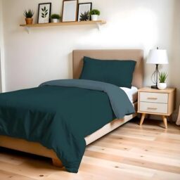 ZOE Single Duvet Cover with Duvet Cover 150 x 200 cm with Flap 50 cm + Pillowcase 50 x 80 cm Brass/Sage