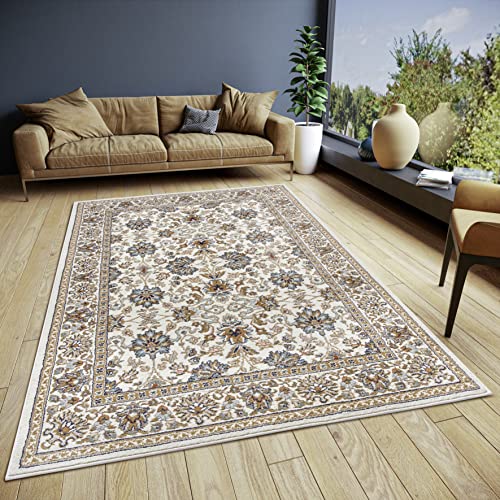 HANSE Home Saraceni Oriental Rug - Runner Oriental Classic Tightly Woven with Ornaments and Floral Motifs Soft Short Pile for Bedroom, Dining Room, Living Room, Hallway - Cream, 80 x 120 cm