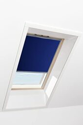 Original Roto Roller Blind Exclusive ZRE Daylight Blind for Roto Roof Windows Guide Rail Silver For Windows Series Q Size 094/140 - 09/14 Colour Night Blue