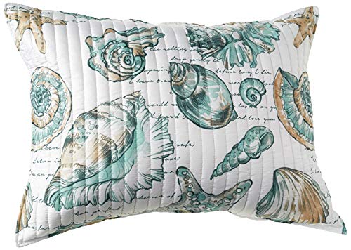 Greenland Home Barefoot Bungalow Cruz Pillow Sham, Standard, White