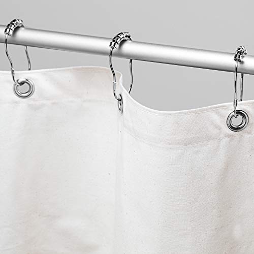 "Organic Cotton Shower Curtain Liner - Durable and Breathable Wide Stall Size Shower Curtain - A Stylish Quality Bathroom Drape for Master Bath Tubs, Guest Bathrooms and Dorms - 54""x74"", White"