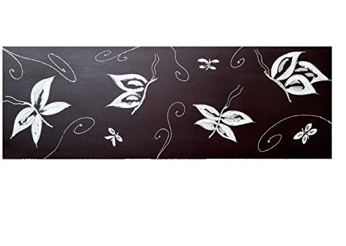 BadalArt Painted Canvas Pine Wood Mirror, Multi-Colour, 80 x 80 x 15 cm