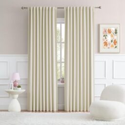 DUALIFE Cream Blackout Curtains 90 Inch Long 2 Panels Set Back Tab Loop Rod Pocket Thermal Insulated Room Darkening Curtains for Living Room 52 x 90 Inch