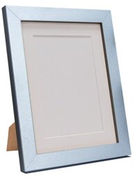 Q7 Picture Photo and Poster Frame, Silver with White Mount, A2 Image Size A3, Plastic Glass