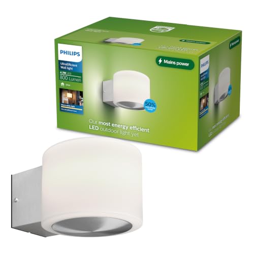 PHILIPS Otis UltraEfficient Outdoor Wall Light 2700K 800lm INOX