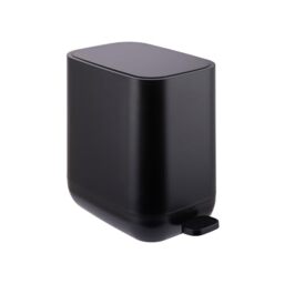 Relaxdays 7L Narrow Pedal Bin with Soft-Close Lid, Removable Inner, Matte Black, 30x18x28cm