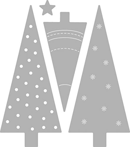 Rayher 50089000 Metal Cutting Dies Xmas Tree, Craft Die for Card Making and Scrapbooking 4-Piece Set, 0.7x0.7cm - 3x6.9cm