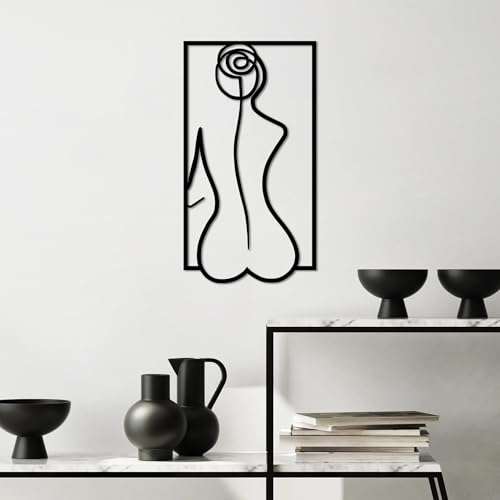 Stylish Black Decorative Metal Wall Accessory, 50 x 27 cm, 100% Metal (1.5 mm), Easy Wall Mounting, Perfect for Modern Home Decor