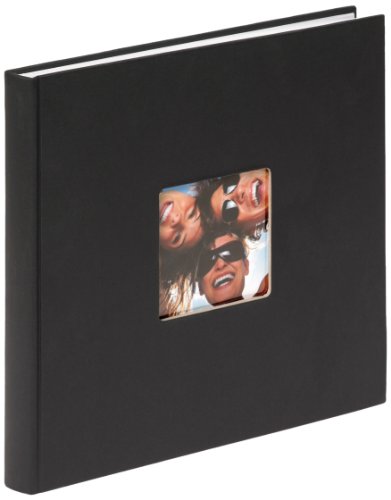 walther Design Photo Album Black 26 x 25 cm with Cover Punching, Fun FA-205-B
