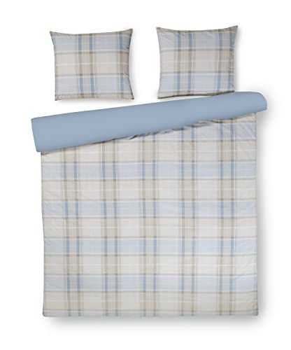 Papillon portland duvet covers blue, Cotton Satin, 200 x 200/220 cm