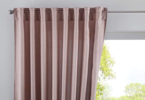Gardinenbox Cationic JENA Curtain Concealed Loops Opaque Linen Look Curtain Mottled Curtain Tape with Tiebacks, 100% Polyester, Taupe, H x W 250 x 140 cm