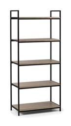 Julian Bowen Tribeca Tall Bookcase, 5 Tier, Oak Effect - H140 x W63 x D32cm