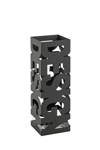 HAKU Modern Umbrella Stand, Black, Metal – Dimensions: W 16 x H 48 x D 16 cm, Style: Modern