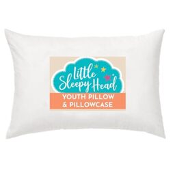 Little Sleepy Head Youth Pillow with Pillowcase (White) - 16 X 22 - Soft & Hypoallergenic - Better Sleep for Kids - Perfect Size - Backed by Our Love The Fluff Guarantee