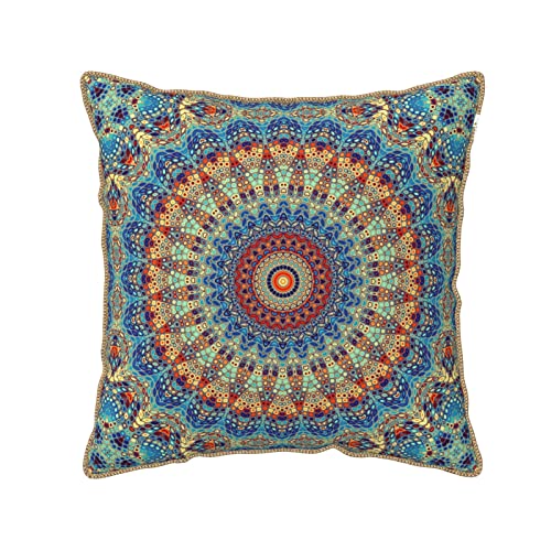 "Yinzaishe Boho Mandala Floral Velvet Throw Pillow Covers Home Deco Pillowcase Square Pillow Case Cushion Cover for Bed Sofa Living Room Car Indoor and Outdoor 18""X18"""