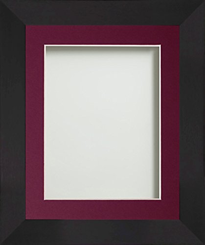 Frame Company Carlton Range 10X8-Inch Black Picture Photo Frame with Plum Mount For Image Size 8X6-Inch